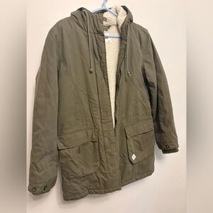 Vans Olive Green Jacket with Sherpa Lining